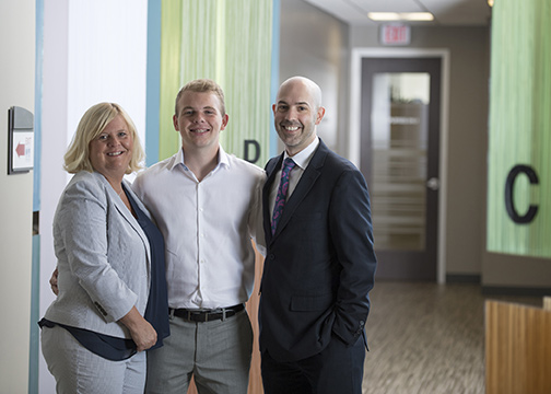 Joe with his mother and Dr. DiNapoli